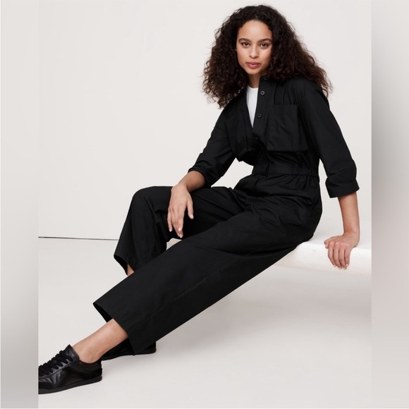 NWT! Banana Republic Espresso Brown Cotton Poplin Boiler Suit - Multiple🦋 - Picture 2 of 11
